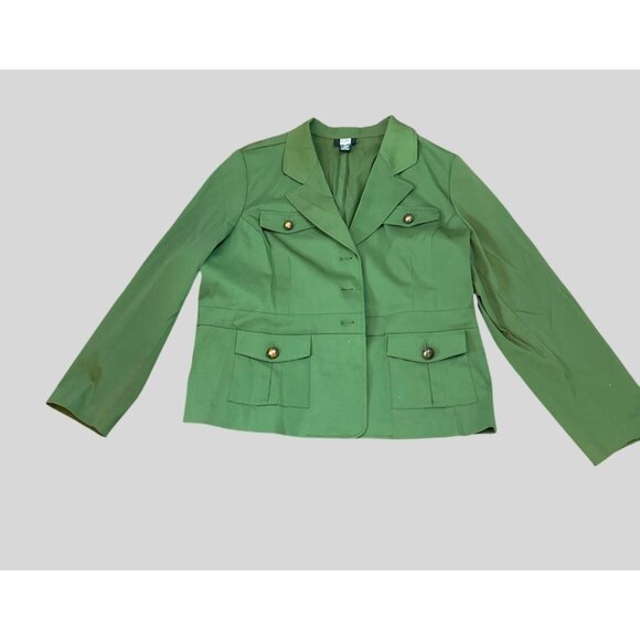 Studio 1940 Olive Green Women's Blazer Jacket With Four Pockets & Button - Picture 9 of 11